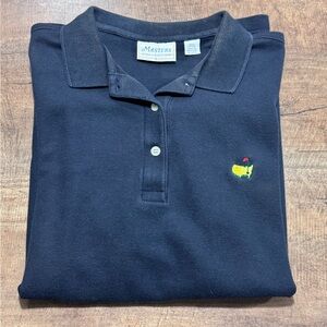 Vintage Masters Collection Polo Shirt Mens L Black Augusta‎ Nationals Golf